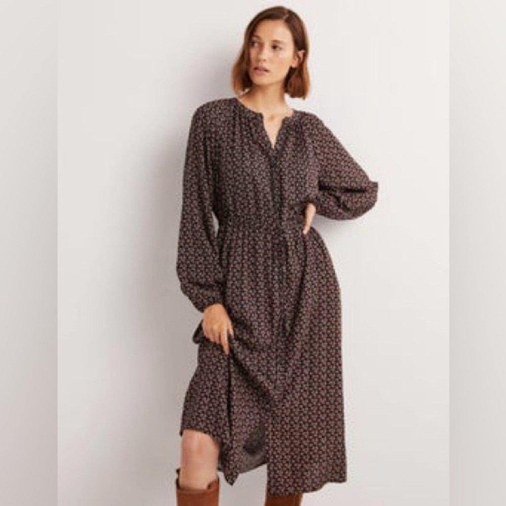 Boden tie waist detail Midi Dress 6 R NWT